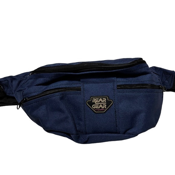 Vtg'80s Retro Fanny Pack Ski Tote Rear Gear Waist Bum Bag Blue - Picture 2 of 6